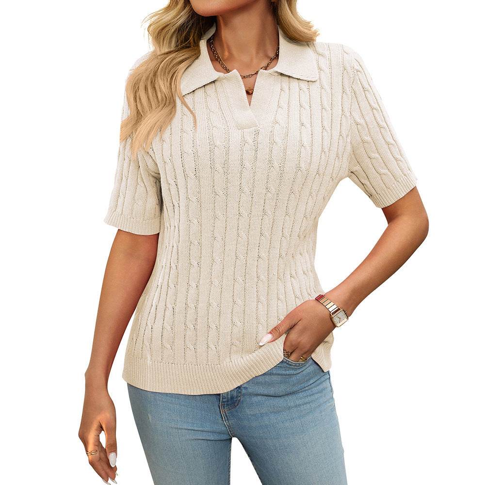Stylish V-Neck Knitted Pullover - Available in Multiple Colors & Sizes - Buy Center US
