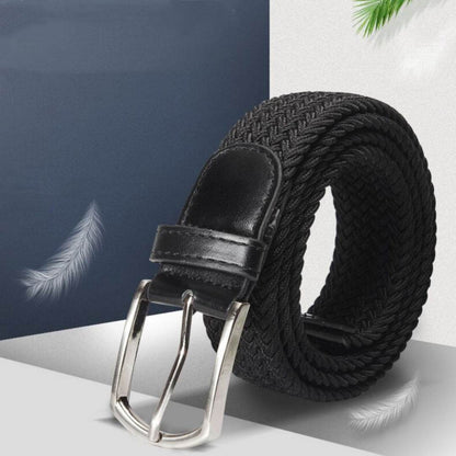 Buycenter Men's Casual Stretch Woven Leather Belt - Bohemian Style, Various Colors - Buy Center US