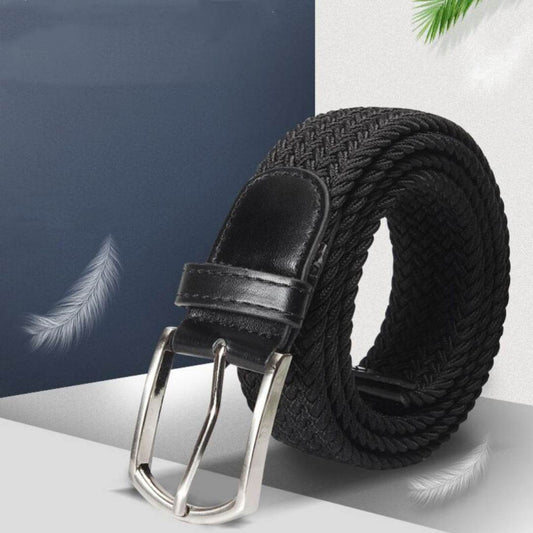 Buycenter Men's Casual Stretch Woven Leather Belt - Bohemian Style, Various Colors - Buy Center US