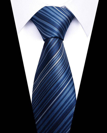 Buycenter 8cm Striped Tie - High-Quality Polyester for Professional Styling - Buy Center US