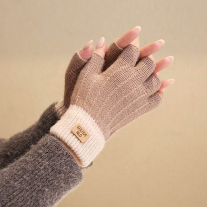 Warm Wool Knitted Half Finger Gloves - Touch Screen & Windproof - Buy Center US