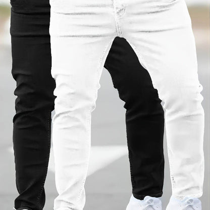 Gengyuan Shi Men's Premium Denim Jeans - Slim Fit Casual Style, All Seasons - Buy Center US