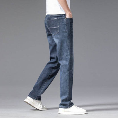 Buycenter Men's Plus Size Jeans - Loose Straight Fit, Mid-High Waist - Buy Center US