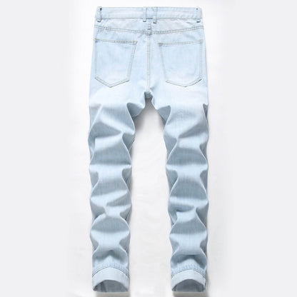 Men's Ripped Jeans - New Design Knee Holes Trousers for Street Style - Buy Center US