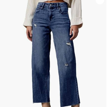 Women's High Waisted Loose Jeans - Comfortable Fit in Sizes 6-18 - Buy Center US