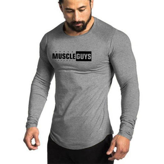 Men's Casual Slim-fit Sports T-shirt - Cotton Long-sleeved, Cartoon Design - Buy Center US