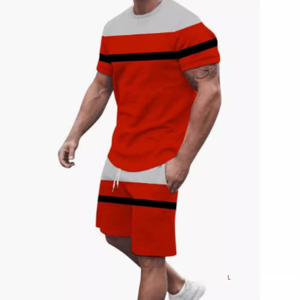 Men's Casual Printed T-Shirt & Shorts Set - Comfortable Sportswear - Buy Center US