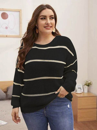 Elegant Large Size Women's Sweater - Hand-Crocheted, Sequined Design - Buy Center US