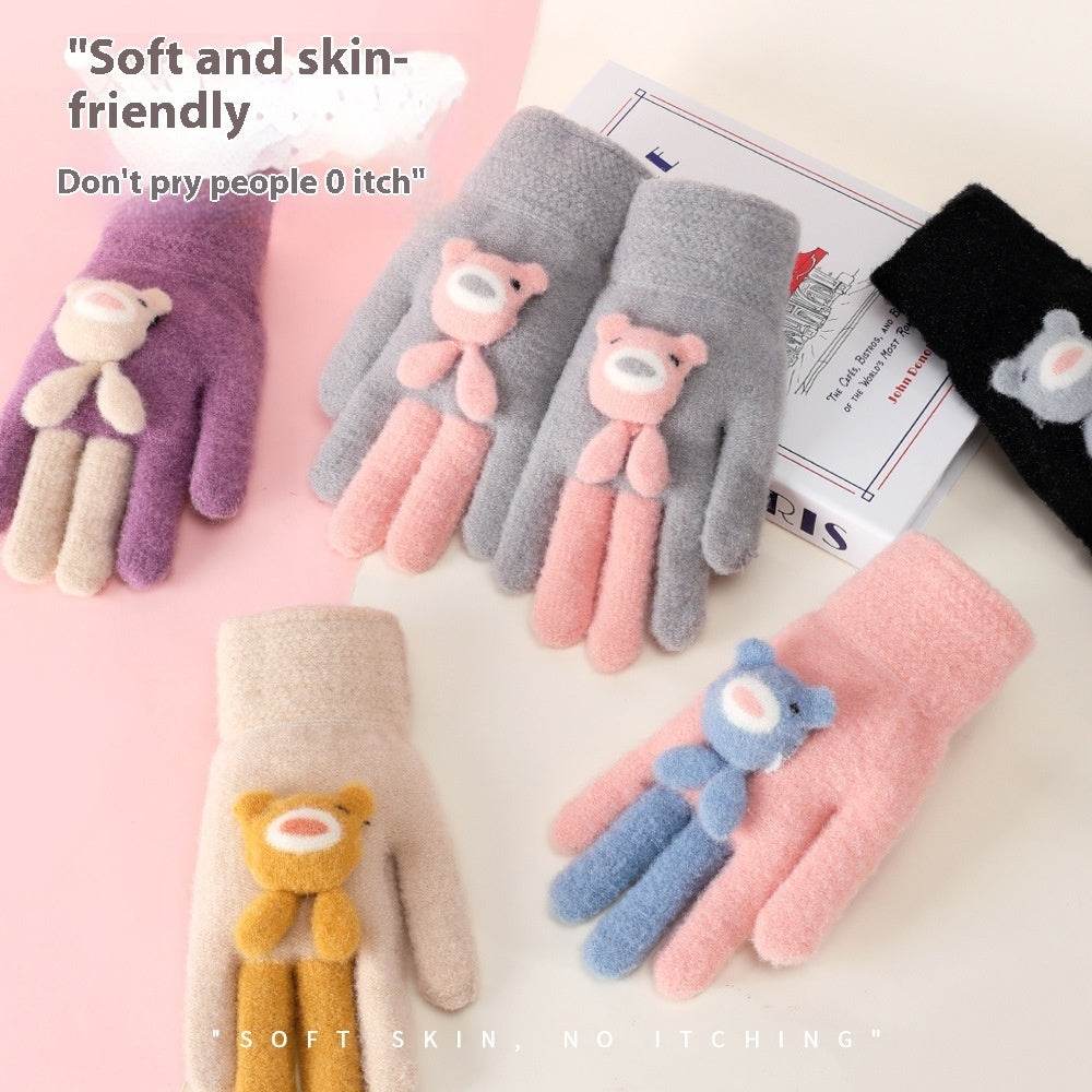 Cartoon Cute Five Finger Gloves - Warm Alpaca for Winter Comfort - Buy Center US
