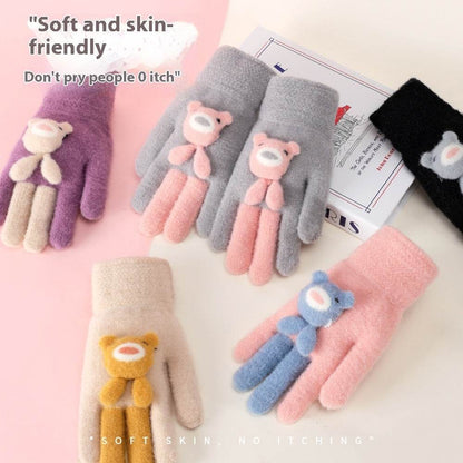 Cartoon Cute Five Finger Gloves - Warm Alpaca for Winter Comfort - Buy Center US