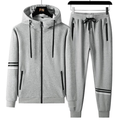 Buycenter Men's Casual Hooded Sweater Trousers Set - Pure Cotton, Sports Style - Buy Center US
