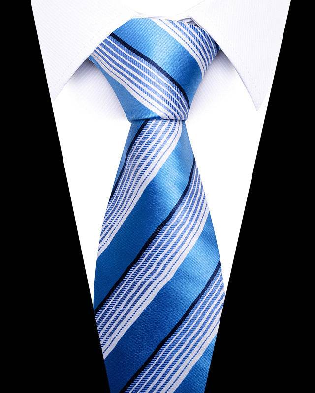Buycenter 8cm Striped Tie - High-Quality Polyester for Professional Styling - Buy Center US