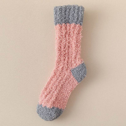 Women's Thickened Thermal Coral Fleece Socks - Cozy Middle Tube Designs - Buy Center US