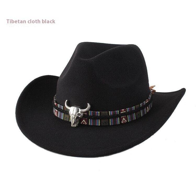 Woolen Cowboy Hat for Men & Women - Adjustable Ethnic Style Summer Accessory - Buy Center US
