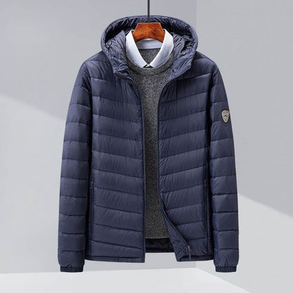 Buycenter Men's Thin Hood Down Jacket - Trendy Slim Fit for Winter - Buy Center US