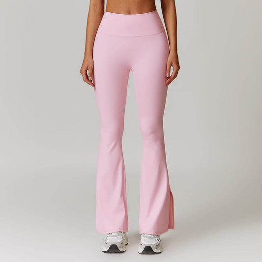 Skinny Peach Bell-Bottom Yoga Pants - Advanced Black & Romantic Purple - Buy Center US