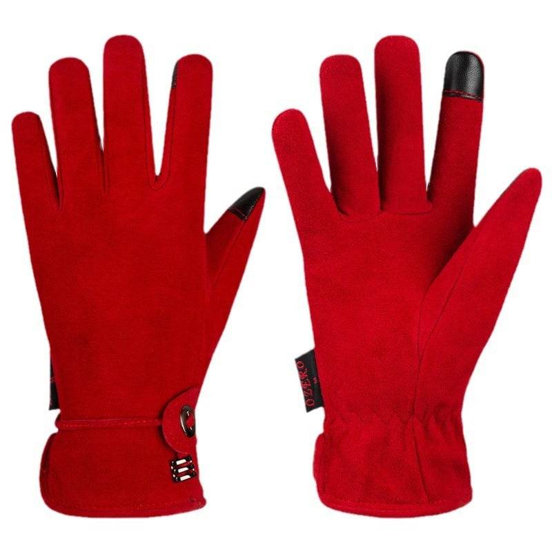 Genuine Leather Touch Screen Gloves - Warm Winter Fashion for All - Buy Center US