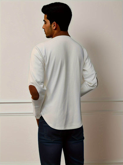 Men's Color Block Waffle Knit Henley Shirt - Breathable & Stylish Top - Buy Center US
