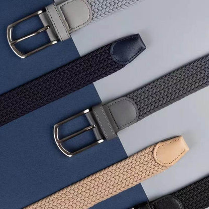 Buycenter Men's Casual Stretch Woven Leather Belt - Bohemian Style, Various Colors - Buy Center US