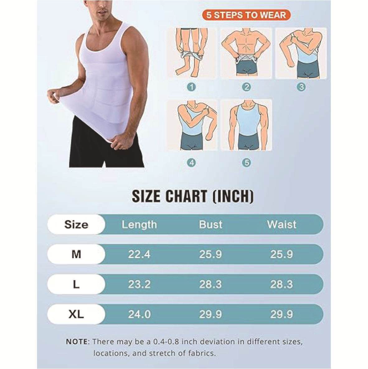 Men's Body Shape Vest - Adjustable Shaping and Waist Support for All Sizes - Buy Center US