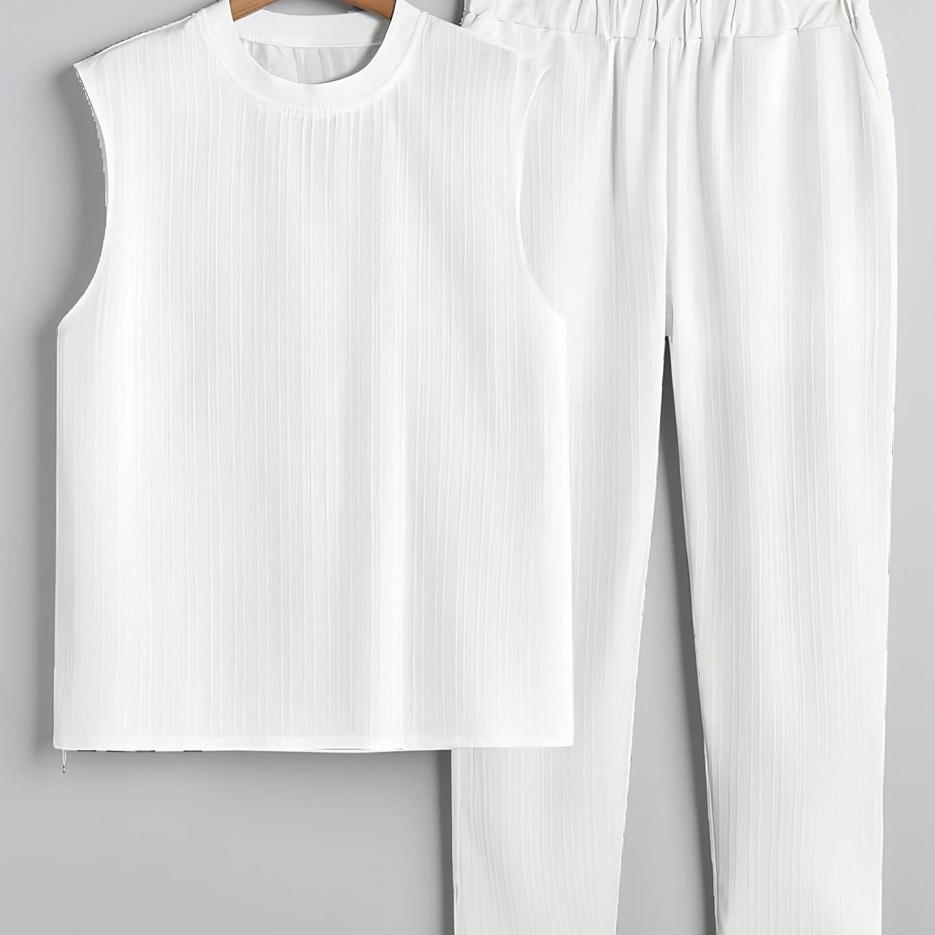 Men's Casual Sleeveless Crew Neck T-Shirt & Pants Set - Summer Style - Buy Center US
