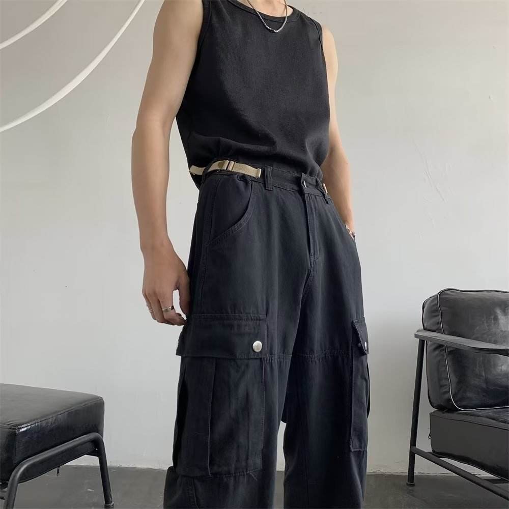 Buycenter Men's Khaki Overalls - American Retro Style for Autumn Fashion - Buy Center US