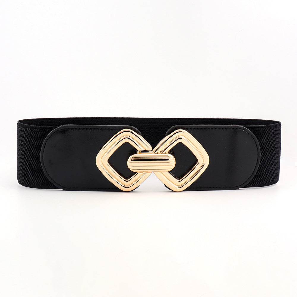 Stylish Wide Waist Elastic Belt for Women - Versatile PU Leather Design - Buy Center US