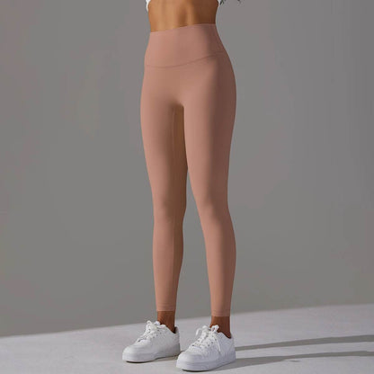 High Waist Cropped Pants - Breathable Nude Fit for Yoga & Fitness - Buy Center US
