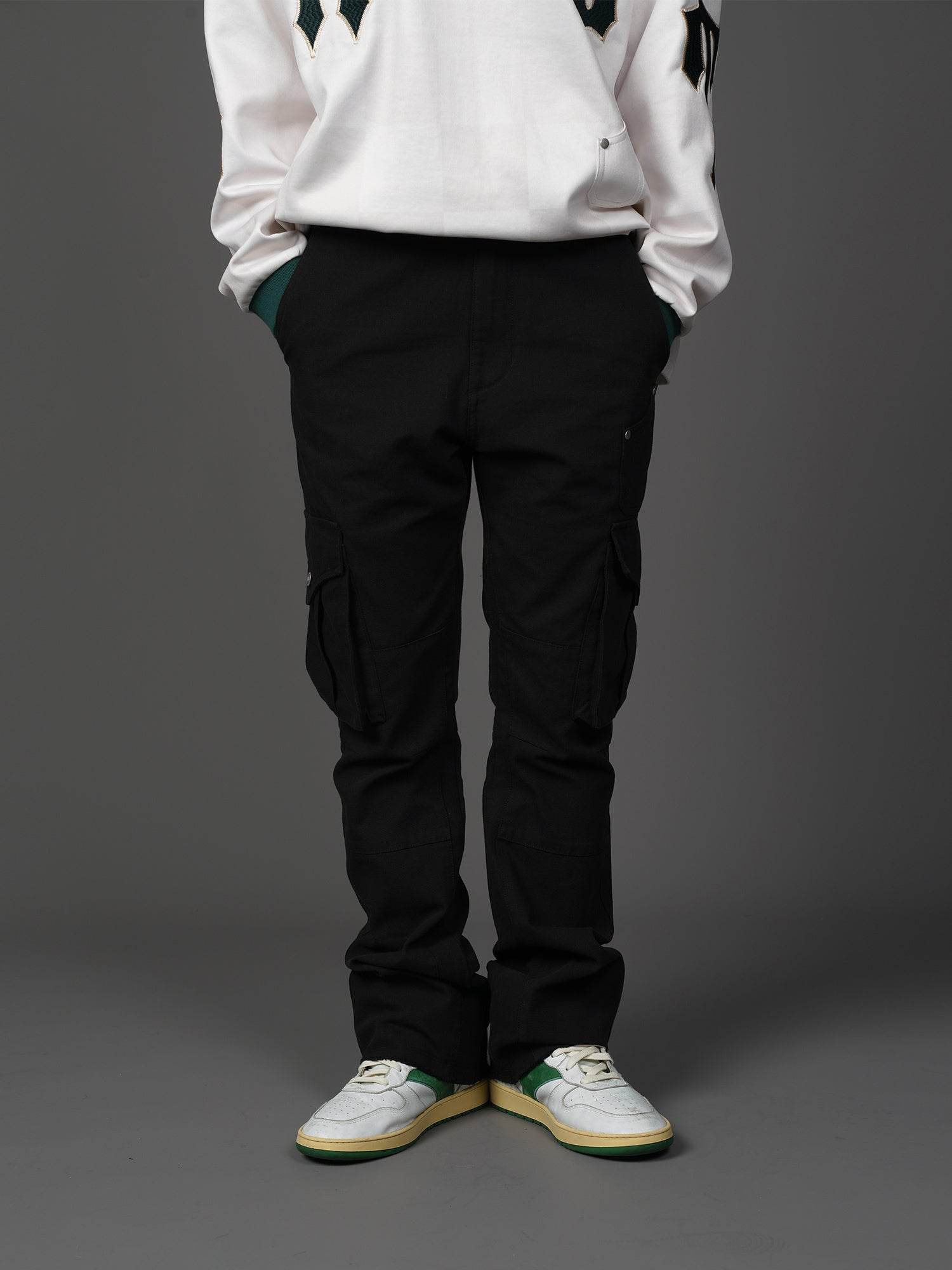 Buycenter Retro Two-color Casual Micro-flare Pants for Youth - Khaki & Black - Buy Center US