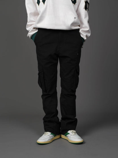 Buycenter Retro Two-color Casual Micro-flare Pants for Youth - Khaki & Black - Buy Center US