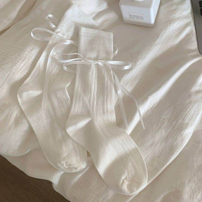 Women’s Mid-Calf Socks with Bow Strap - Stylish and Comfortable - Buy Center US