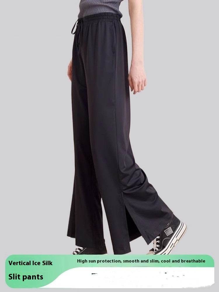 Stylish High-Waist Baggy Pants - Sports Drape Straight Leg for Comfort - Buy Center US