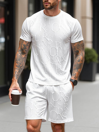 European-American Style Men's Fashion Set - Short Sleeve T-Shirt & Shorts - Buy Center US