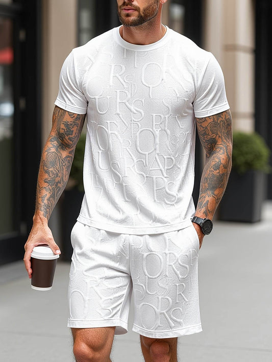 European-American Style Men's Fashion Set - Short Sleeve T-Shirt & Shorts - Buy Center US