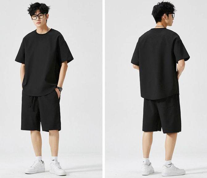 Buycenter Casual Sports Set - Loose Fit Short Sleeves & Shorts - Buy Center US