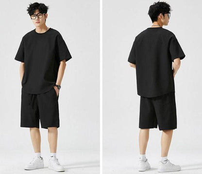 Buycenter Casual Sports Set - Loose Fit Short Sleeves & Shorts - Buy Center US