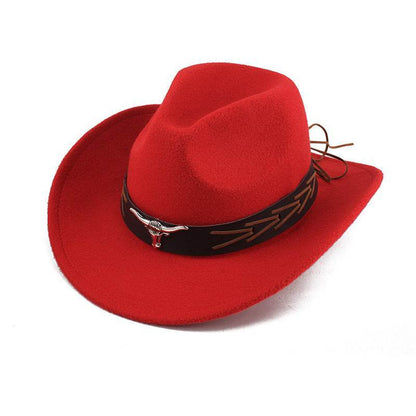Woolen Cowboy Hat for Men & Women - Adjustable Ethnic Style Summer Accessory - Buy Center US