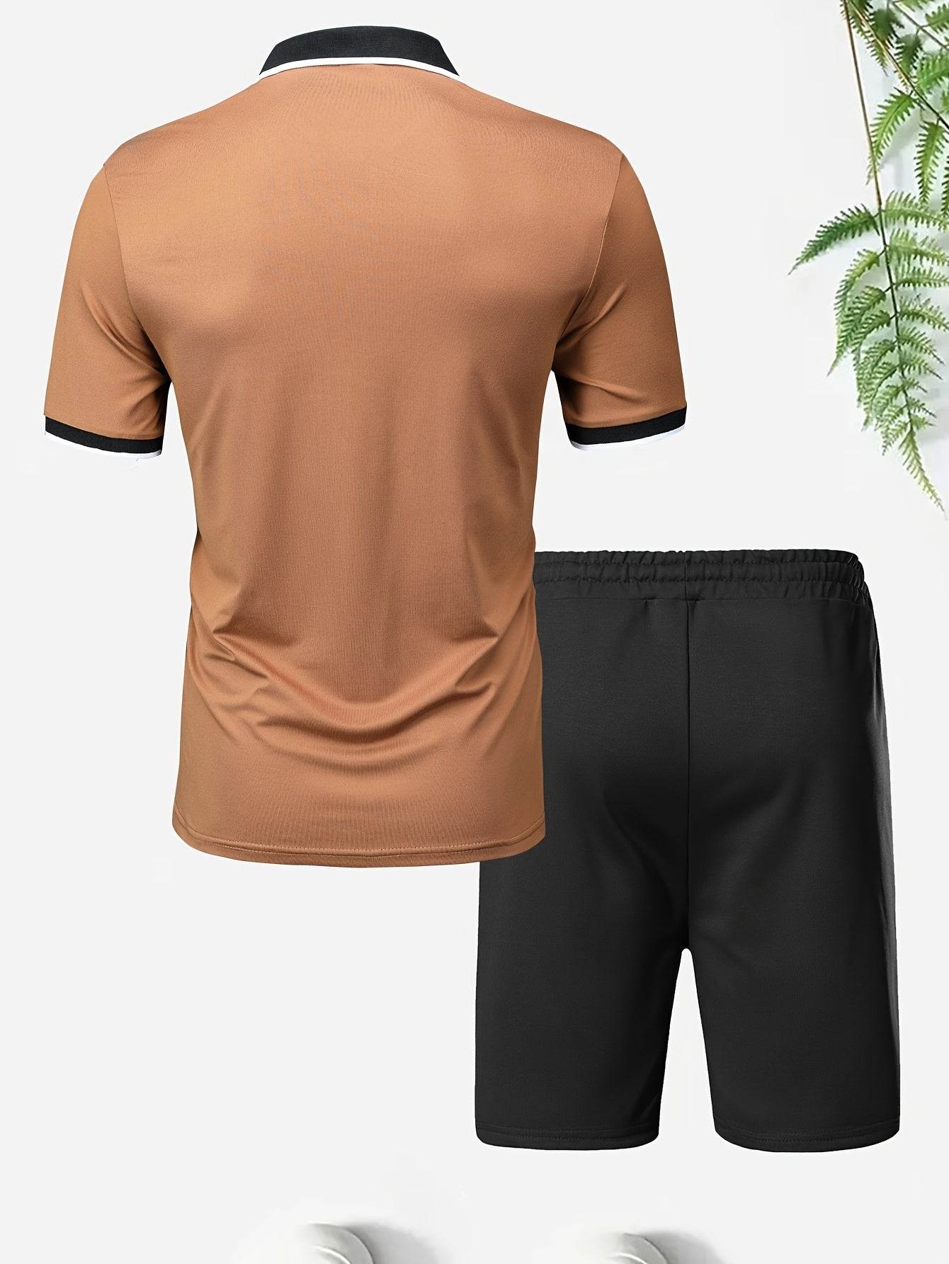 Men's Casual Short Sleeve Shirt & Drawstring Shorts Set - Summer Fashion - Buy Center US