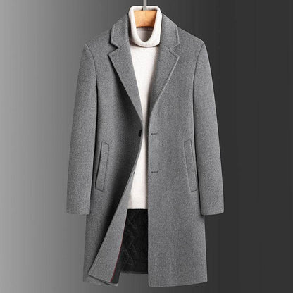 Buycenter Men's Slim Casual Trench Coat - Thick Woolen Jacket for Winter - Buy Center US