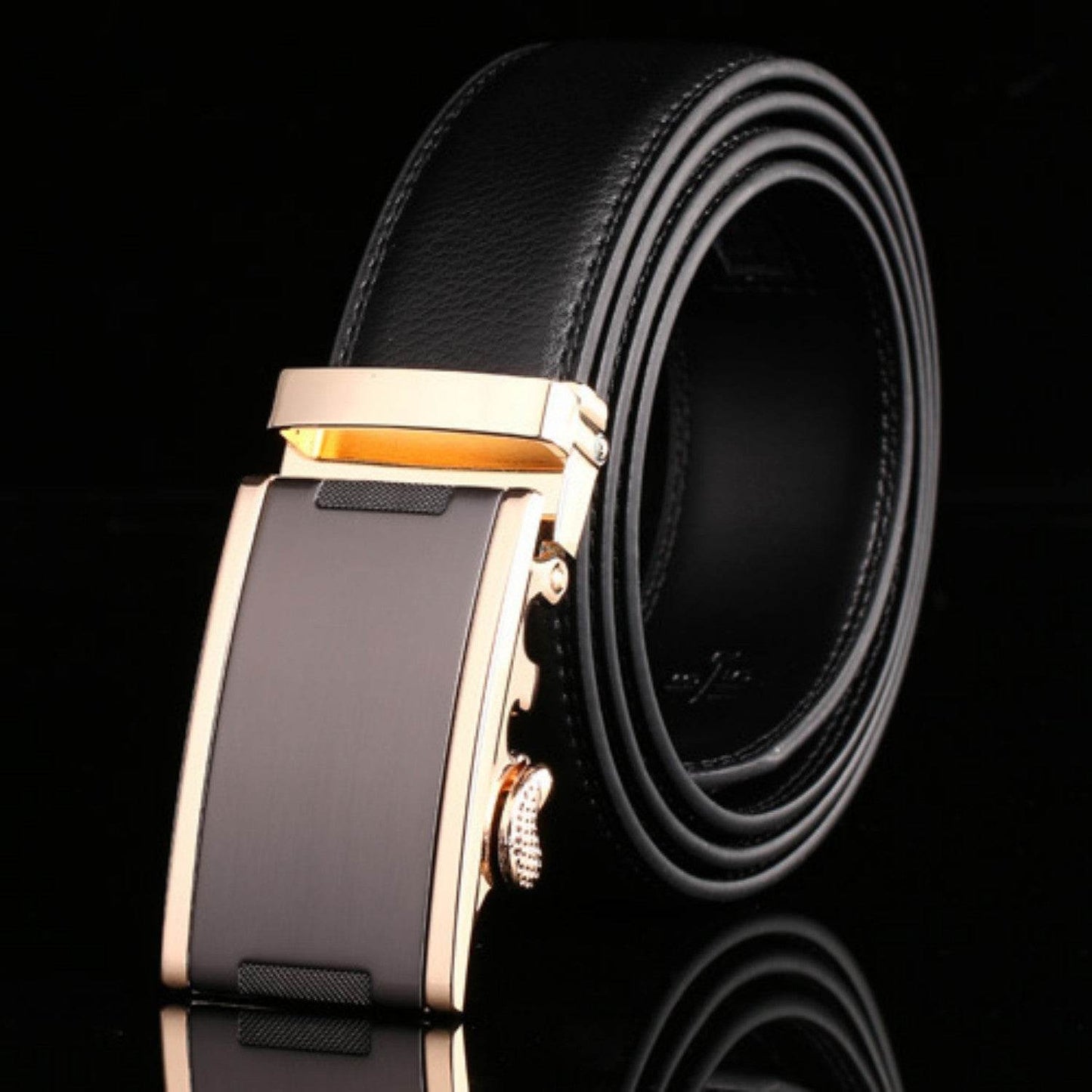 Buycenter Men's Automatic Buckle Cowhide Belt - Genuine Leather, Stylish Colors - Buy Center US