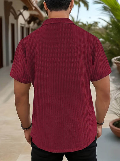 Men's Stretch Fit Casual Shirt - Lightweight, Breathable, Short Sleeve - Buy Center US