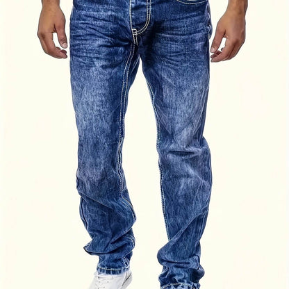 Men's Casual Straight Leg Jeans - 2024 New Style with Elastic Fit - Buy Center US