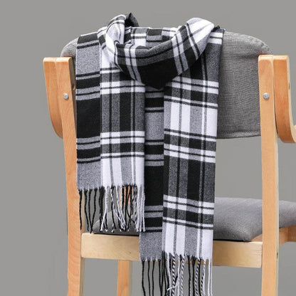 Buycenter British Plaid Cashmere Tassel Scarf for Couples & Kids - Buy Center US