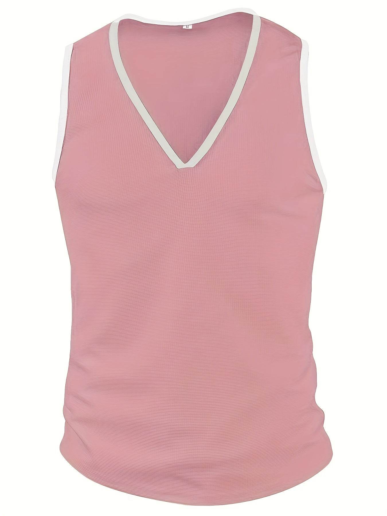 Fashionable Men's Slim-Fit Vest - Solid Color V-Neck with Stretch - Buy Center US