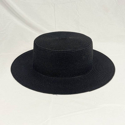 Ladies Flat Top Shade Straw Hat - Stylish & Versatile Sun Protection - Buy Center US
