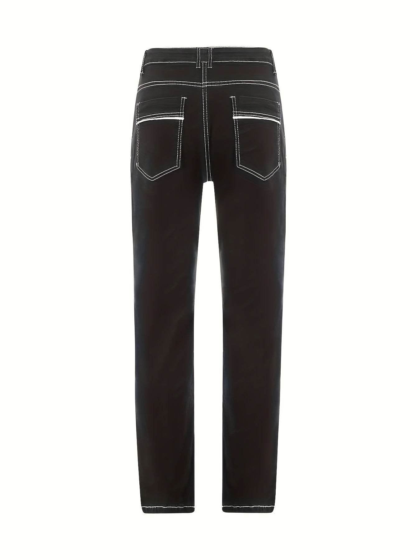 Men's Distressed Skinny Jeans - Medium Stretch Denim Pants for Casual Style - Buy Center US