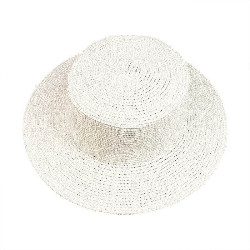 Ladies Flat Top Shade Straw Hat - Stylish & Versatile Sun Protection - Buy Center US