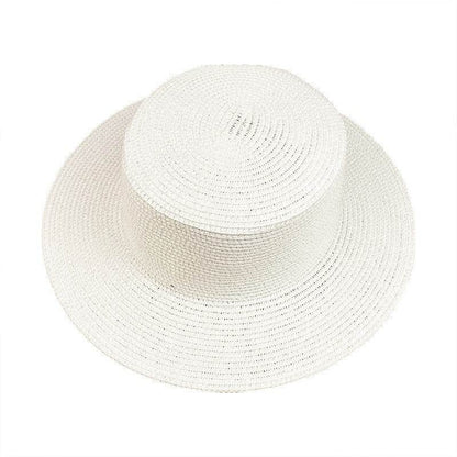 Ladies Flat Top Shade Straw Hat - Stylish & Versatile Sun Protection - Buy Center US