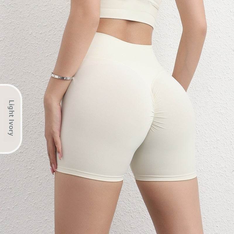 Women's High Waist Sport Shorts - Solid Color, Moisture-Wicking Design - Buy Center US