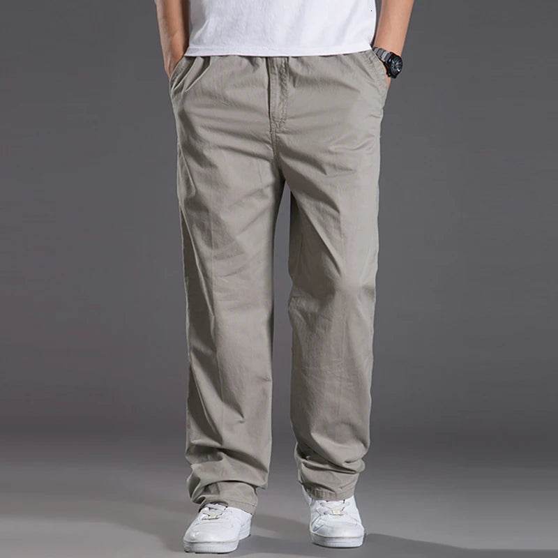 KK LUFAINA Men's Cargo Pants - Elastic Waist, Multi-Pocket, Plus Size 6XL - Buy Center US